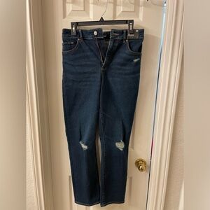 Express curvy straight ankle length jeans, high waist size 6R